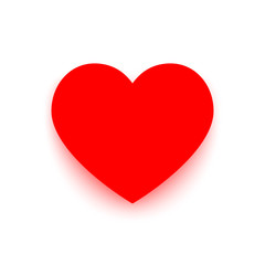 Heart vector icon. Symbol of Love illustration with shadow.