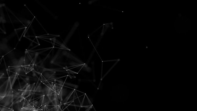 Blockchain network concept. Isometric digital computer blocks security connection with Distributed ledger technology , Green Screen Alpha Matte Loop Aniamtion Background.