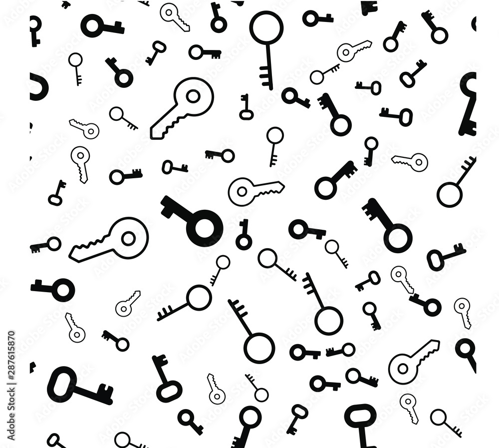 Poster seamless vector pattern with keys. texture for textile, wallpaper and backdrop