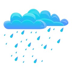 Rainy cloud icon. Cartoon of rainy cloud vector icon for web design isolated on white background