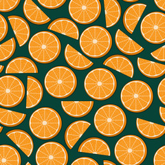 Obraz premium Unique and Trendy Juicy Orange Slices Irregular Seamless Pattern. Unique and Trendy seamless pattern background for your unique design.