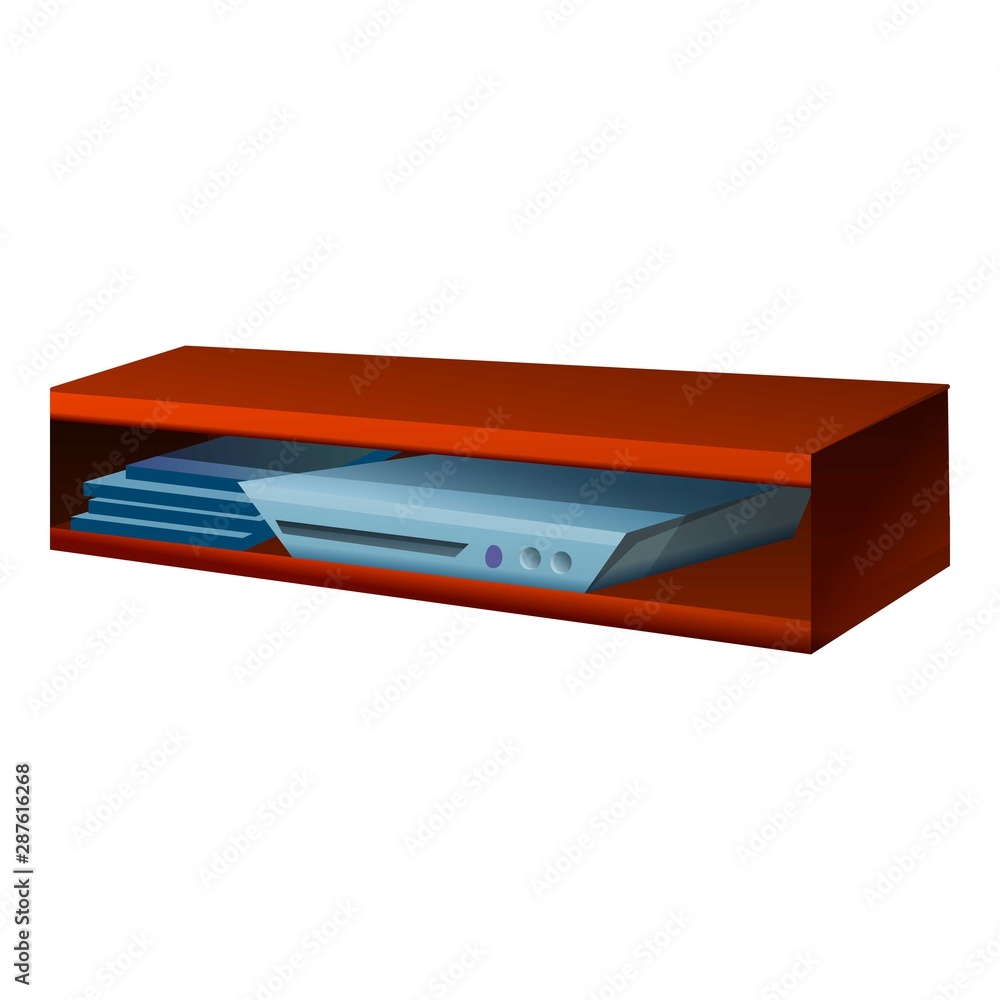 Poster game console shelf icon. cartoon of game console shelf vector icon for web design isolated on white 