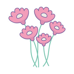 Isolated flowers ornament design vector illustration