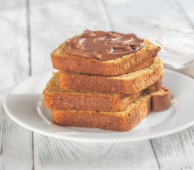 Sliced pumpkin bread