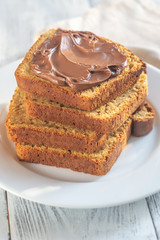 Sliced pumpkin bread
