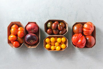 Cherry tomatoes and other varieties of tomatoes