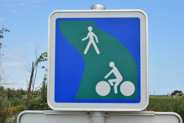 Panneau piste pour piétons et cyclistes