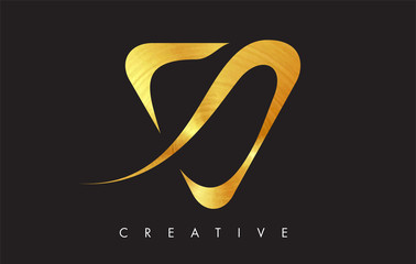 V Letter Logo Icon Design in Golden Colors Monogram. V Gold Logo Modern