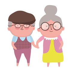 Obraz na płótnie Canvas Grandmother and grandfather cartoon vector design vector illustration