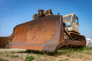 Low angle view of a heavy duty industrial digger