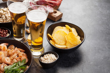 Draft beer and snacks