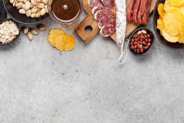 Draft beer and snacks