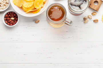 Draft beer and snacks