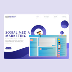 Set of Online Marketing Landing pages template for online shop, marketing, sales and sosial media. Modern flat design concept. Web page design for website and mobile website. Flat vector illustration.