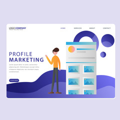 Set of Online Marketing Landing pages template for online shop, marketing, sales and sosial media. Modern flat design concept. Web page design for website and mobile website. Flat vector illustration.