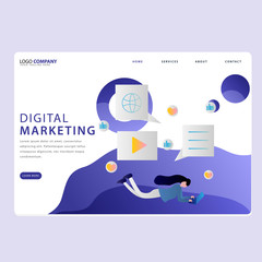 Set of Online Marketing Landing pages template for online shop, marketing, sales and sosial media. Modern flat design concept. Web page design for website and mobile website. Flat vector illustration.