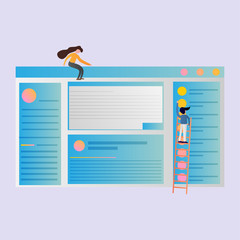 Set of Online Marketing Illustration. template for online shop, marketing, sales and sosial media. Modern flat design concept. Web page design for website and mobile website. Flat vector illustration.