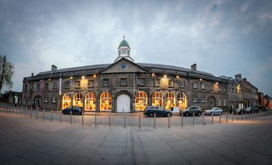 Fototapeta na wymiar Kilkenny Design Centre occupies a landmark building overlooking Kilkenny Castle in the heart of Kilkenny City