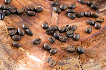 Roasted coffee bean, coffee from Brazil.