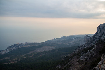 Fototapeta na wymiar View of the Black Sea from the mountain