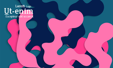 Abstract web templates with wavy cut out of paper layered shapes