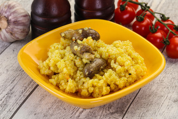 Rice with Chicken hearts