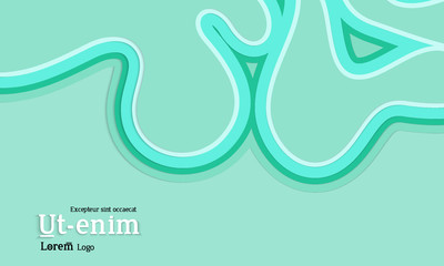 Web template with wavy paper cut layered shapes