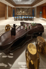 3d render of working space office