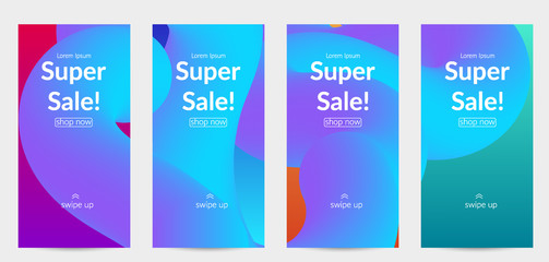 Sale banners for social media stories