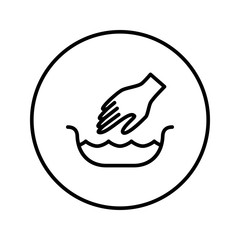 Handwash symbol. Icon. Vector. Editable Thin line.
