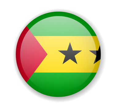 Sao Tome and Principe flag round bright icon on a white background