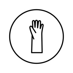 Rubber gloves. Icon. Editable Thin line. Vector illustration.