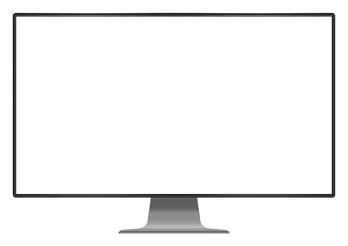 gz455 GrafikZeichnung - modern blank desktop computer screen - isolated on white background. multimedia panel / display size 16:9 - xxl g8503