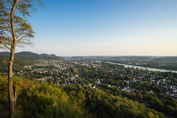 View over the north of Bonn from the Ennert hills, on a hot summer day.