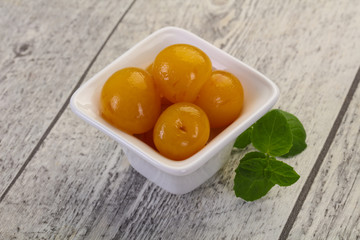Yellow ripe cherry dessert