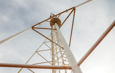 Ladder on a lightning rod