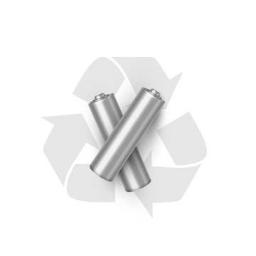 Battery recycling realistic vector illustration