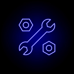 Fototapeta na wymiar Settings line neon icon. Elements of Business illustration line icon. Signs and symbols can be used for web, logo, mobile app, UI, UX