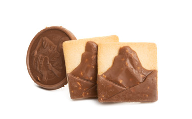 swiss chocolate cookies isolated