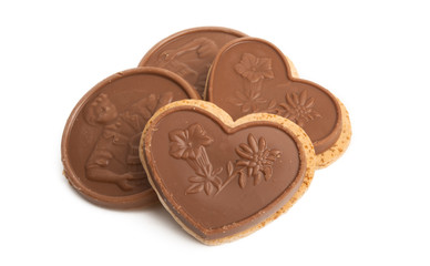 swiss chocolate cookies isolated