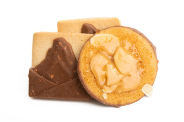 swiss chocolate cookies isolated