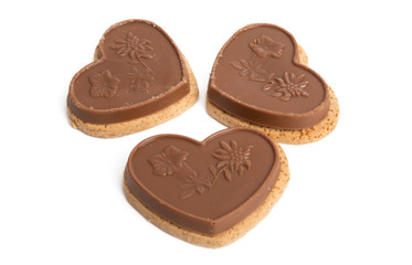 swiss chocolate cookies isolated