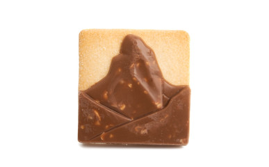 swiss chocolate cookies isolated