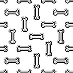 Dog Bone Icon Seamless Pattern, Bone Icon