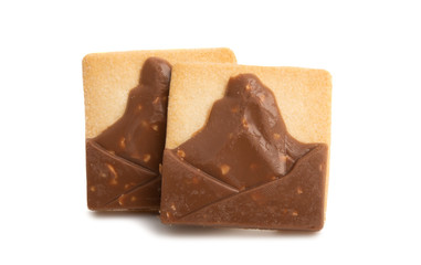 swiss chocolate cookies isolated