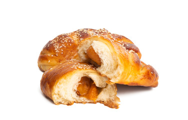 bagel with jam isolated