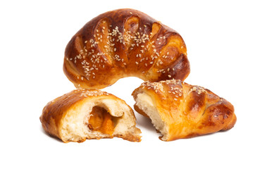 bagel with jam isolated