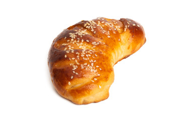 bagel with jam isolated