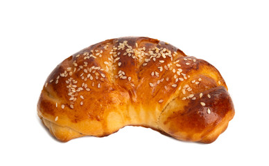 bagel with jam isolated