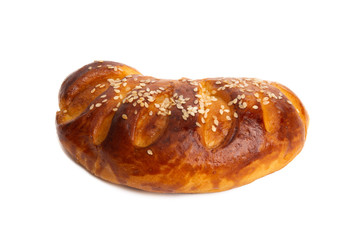 bagel with jam isolated
